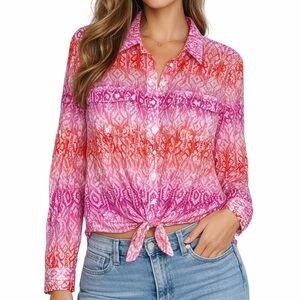 Lauren Raulph Lauren Front Tie Button Down Shirt